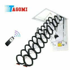 Cầu thang xếp cho gác lửng - thang gác mái ốp trần - thang xếp kéo tay Cầu thang xếp gác lửng